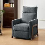 ZNTS Recliner Armchair, Sofa Seat with Adjustable Leg Rest, Snow wool Upholstered Padded Single Reclining 78054493