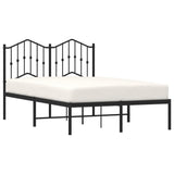 Metal Bed Frame without Mattress with Headboard Black 120x200cm 373787