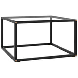 Coffee Table Black with Tempered Glass 60x60x35 cm 322871