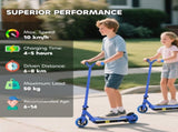 Electric Scooter for Kids 6-14 Years, with Colourful Lights, Blue T3398P349462