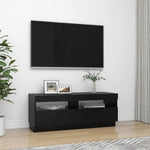 TV Cabinet with LED Lights Black 100x35x40 cm 804455