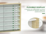 7-Tier Wall Display Shelf Unit Cabinet w/ 6 Adjustable Shelves Glass Doors Home Office Ornaments T3398P342392