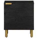 ZNTS Bedside Cabinet Black 40x33x46 cm Solid Wood Mango 4017644