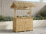 Outdoor Bar Table Natural 115 x 95 x 215 cm Bamboo 42028065
