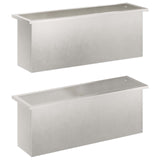 Garden Planter with LED 2 pcs Silver 30 x 100 x 30 cm 8008121