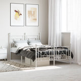 Metal Bed Frame without Mattress with Footboard White 120x200cm 374404