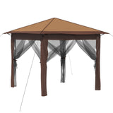 Gazebo with 4 Sidewalls 2.6 x 2.6 m Beige and Brown 42036805