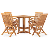 Outdoor Dining Set Teak Solid Teak Wood 5-Piece Foldable 3059982