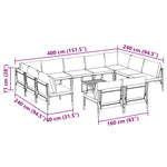 Garden Sofa Set Anthracite Steel 3379019
