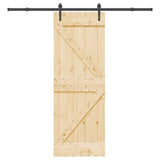 Sliding Door with Hardware Set 70x210 cm Solid Wood Pine 3332646