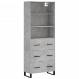 Highboard Concrete Grey 69.5x34x180 cm Engineered Wood 3189409