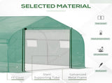 Walk-in Polytunnel Garden Greenhouse, Outdoor Mesh Door Greenhouse with PE Cover and 6 Windows, 4.5 T3398P314101