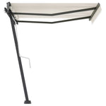 ZNTS Freestanding Manual Retractable Awning 350x250 cm Cream 3069717