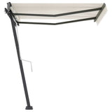 ZNTS Freestanding Manual Retractable Awning 350x250 cm Cream 3069717