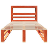 Bed Frame without Mattress Wax Brown 100x200 cm Solid Wood Pine 3306491