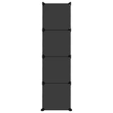 Storage Cube Organiser with 12 Cubes and Doors Black PP 340556