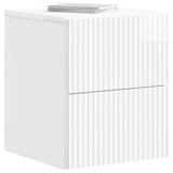 Wall-Mounted Bedside Cabinet High Gloss White 33 x 34.5 x 40 cm 898473