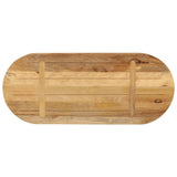 Table Top 80x40x3.8 cm Oval Solid Wood Rough Mango 370112