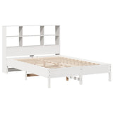 Bookcase Bed without Mattress White 120x190 cm Small Double Solid Wood Pine 3322889