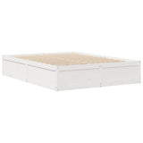 Bed Frame without Mattress White 140x190 cm Solid Wood Pine 3282382