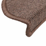 Stair Mats 30 pcs 56x17x3 cm Coffee Brown Half Round 3365737