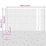 ZNTS Fence Posts 22 pcs U-Channel Grey 160 cm Steel, Hexagon Fence Grey 1.6x100 m Steel 3336945
