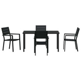 Garden Dining Set 5 pcs Black Powder-Coated Steel 3379144