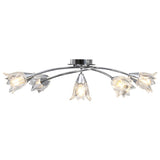 289236 Ceiling Lamp with Transparent Glass Shades for 5 E14 Bulbs Tulip