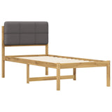 Bed Frame with Upholstered Headboard Whitewash and Light Grey 904438