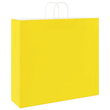 Paper Bags 250 pcs with Handles Yellow 54x15x49 cm 4101794