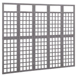 5-Panel Room Divider/Trellis Solid Fir Wood Grey 201.5x180 cm 316488