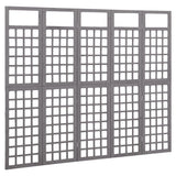 5-Panel Room Divider/Trellis Solid Fir Wood Grey 201.5x180 cm 316488