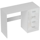 Computer Desk with Drawers, Dressing Table, High Gloss Home Office Writing Workstation, White T3398P343290