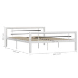 Bed Frame without Mattress White and Black Metal 160x200 cm 284548