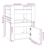Kitchen Trolley Concrete Grey 60x45x80 cm Engineered Wood 816828
