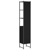 Bathroom Cabinet Black 33x33x185.5 cm Engineered Wood 842471