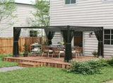 3 x 4m Aluminium Frame Pergola, with Retractable Roof - Dark Grey T3398P317621