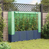 Raised Bed with Greenhouse Cover Rattan Look 160x40x153 cm 4015831