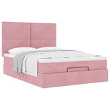 Ottoman Bed with Mattresses Pink 140x200cm Velvet 3313408