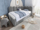 Upholstered Bed Daybed with Pull-Out Bed, 3FT Single Sofa Bed 90 x 190 cm, Guest Beds for Adults and N601P272133G