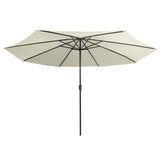 Garden Parasol Sand White Polyester, Metal Large 47378