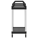 2-Tier Trolley Black 81x41x92 cm Aluminium 30326