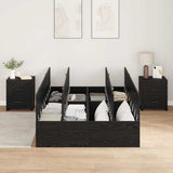 Storage Bed Frame Black Oak 120 x 200 cm Engineered Wood 3335366