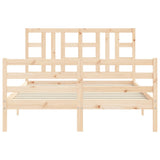 Bed Frame without Mattress Double Solid Wood Pine 3193896