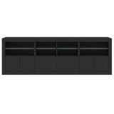 Sideboard with LED Lights Black 202x37x67 cm 3209010