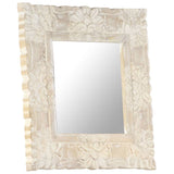 Mirror White 50x50 cm Solid Mango Wood 321632