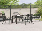 Garden Dining Set 5 pcs Black Poly Rattan 3380843
