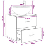 Wall-Mounted Sink Vanity White 49.5 x 44.5 x 66.5 cm 890302