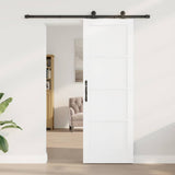 Sliding Door White and Black 73.5 x 211 cm Solid Pine Wood 3333329