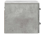 Wall-Mounted Bedside Cabinet with Drawer 2 pcs Concrete Grey 899322